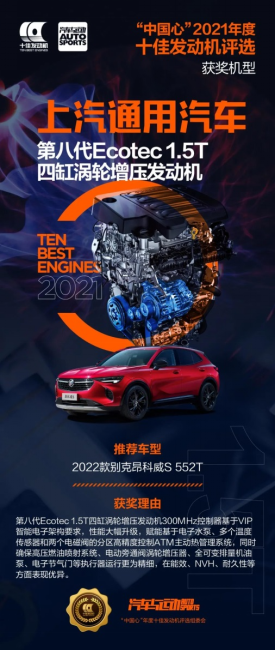 20211109 SGM新闻稿：上汽通用汽车第八代Ecotec全新1.5T发动机当选2021中国心十佳发动机319